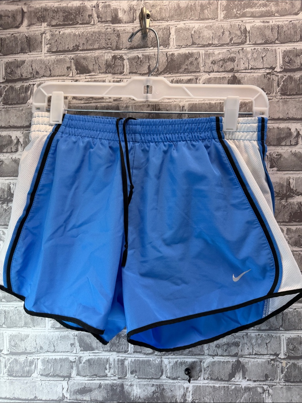 Nike Light Blue Women's Athletic‎ Shorts with White Side Panels